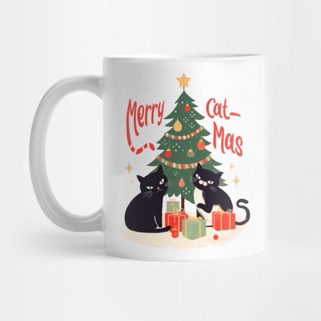 MERRY CAT-MAS FUNNY CATS CHRISTMAS TREE by rraynerr